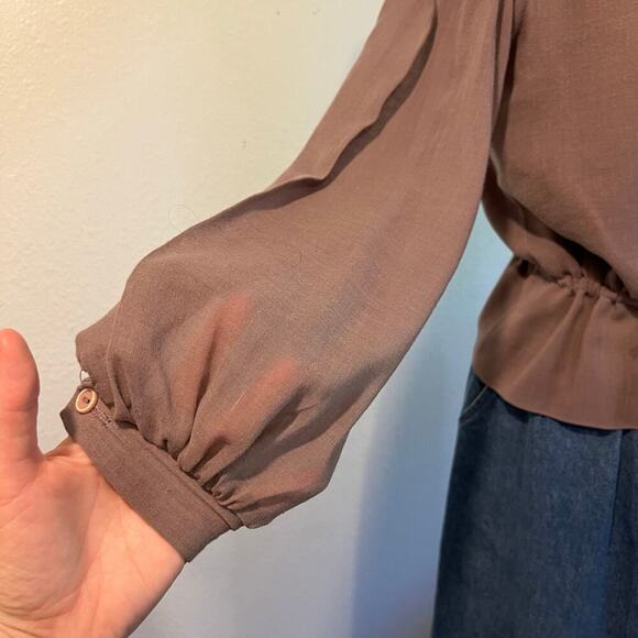 Vintage Lavender Purple Soft Lightweight Bow Tie Blouse Size Medium - Picture 6 of 12